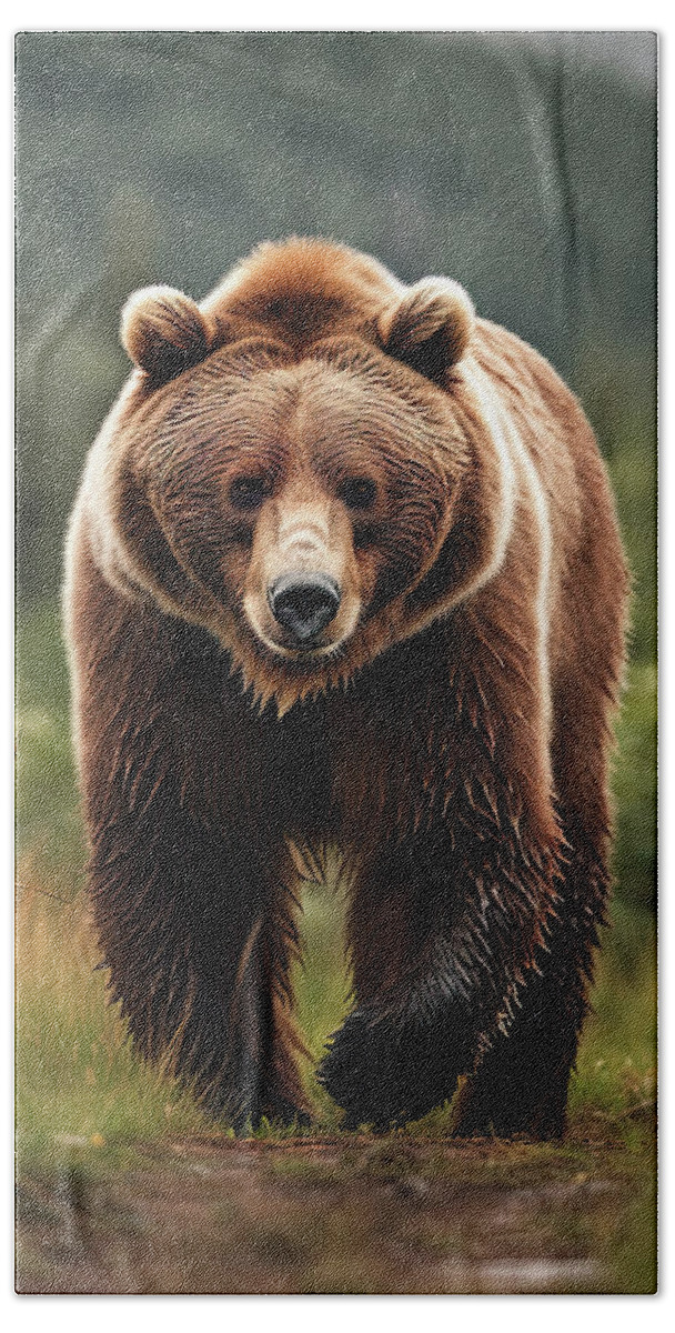 Kodiak Bear Hand Towel featuring the photograph Big Kodiak by David Mohn