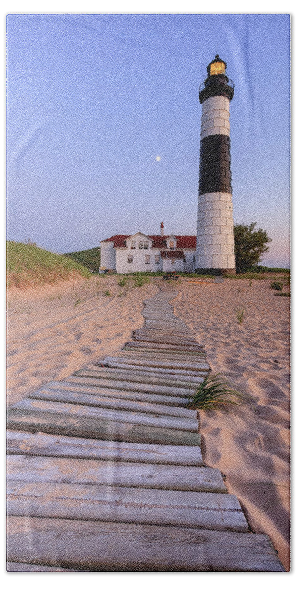3scape Photos Hand Towel featuring the photograph Big Sable Point Lighthouse by Adam Romanowicz
