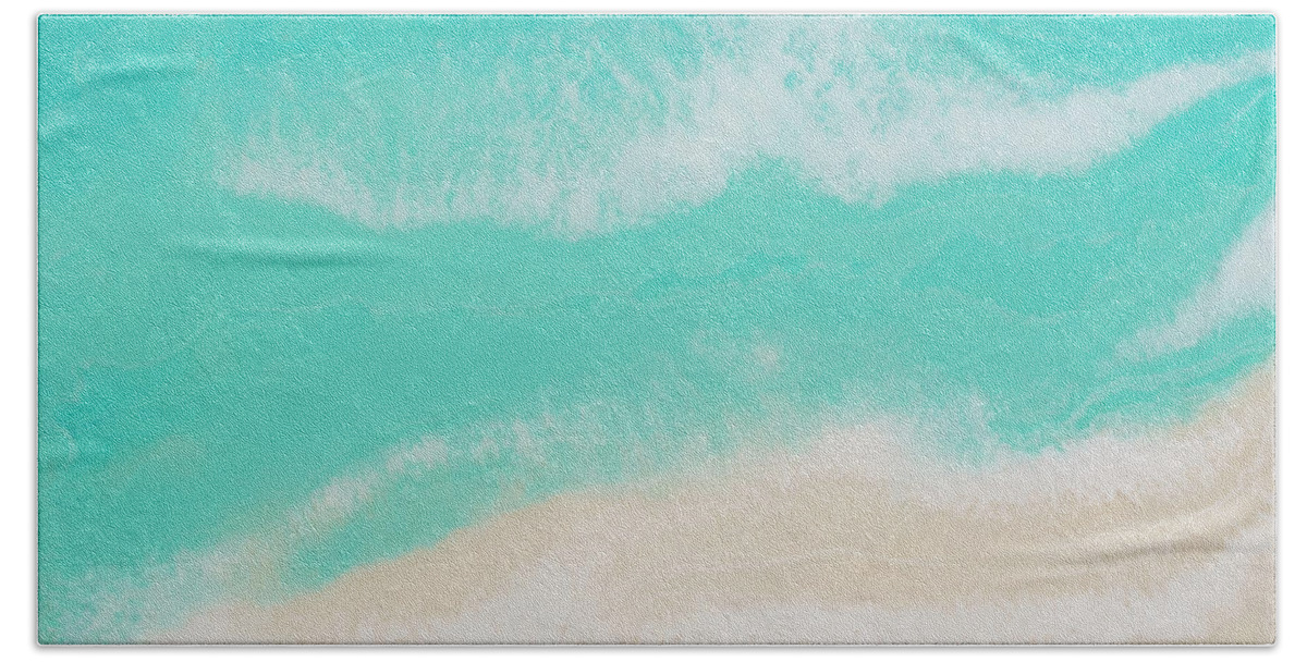 Wave Bath Towel featuring the painting Bimini II by Tamara Nelson