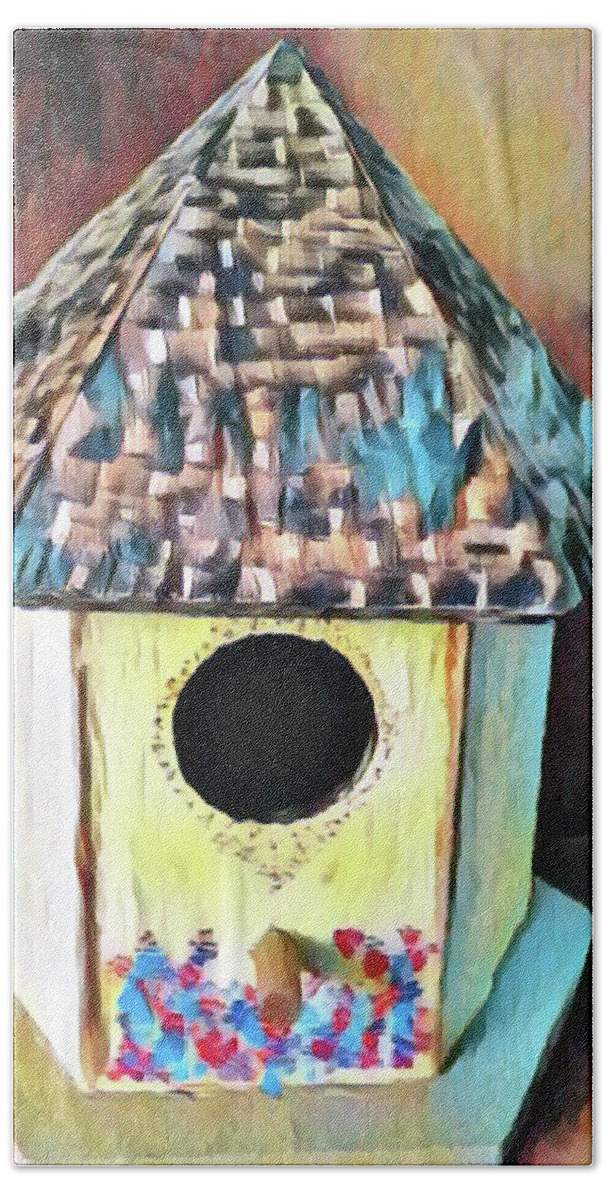  Hand Towel featuring the digital art Bird House by Christina Knight