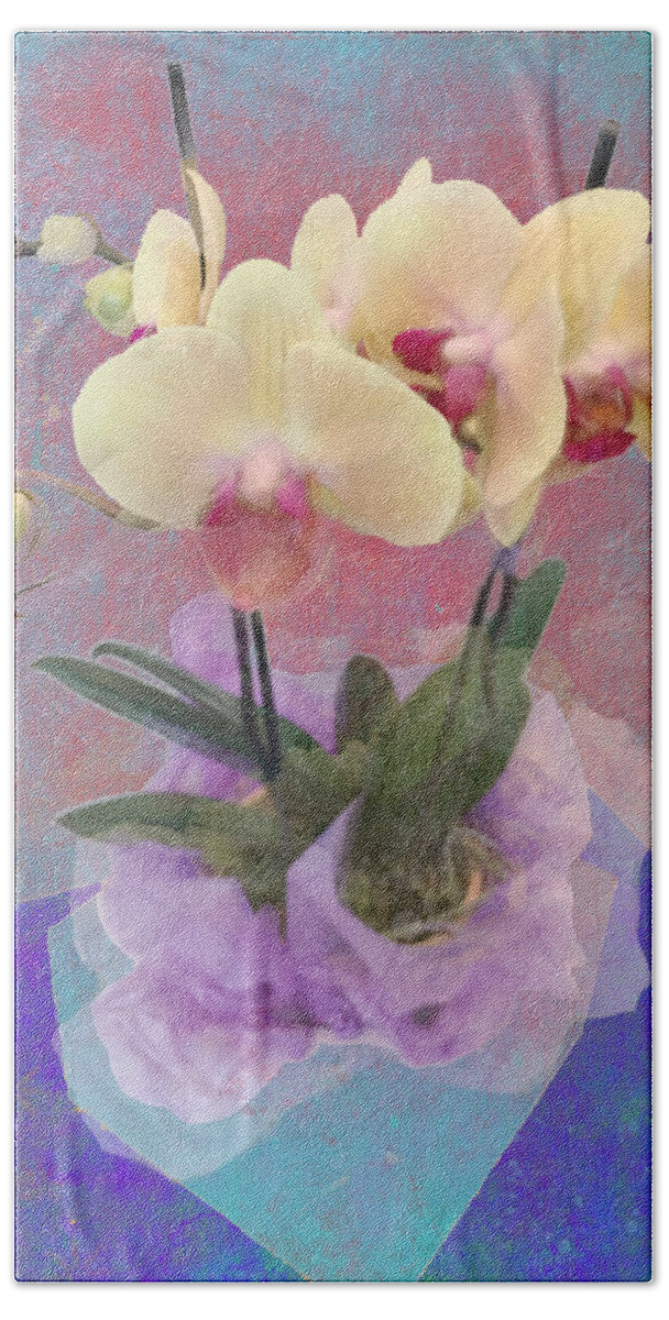 'wall Art' Hand Towel featuring the photograph Birthday Orchids by Carol Whaley Addassi