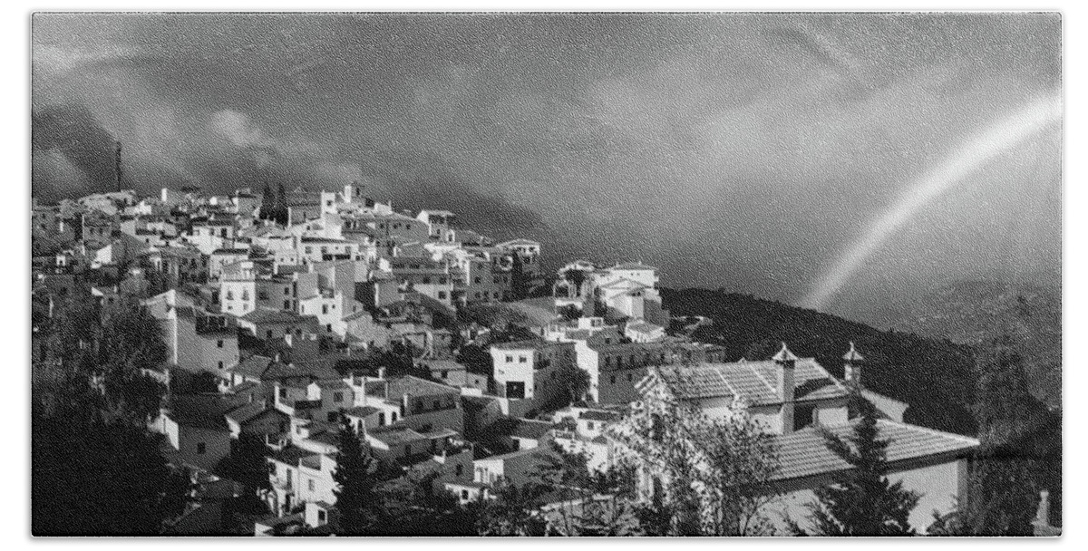 Comares Hand Towel featuring the photograph Black and white town by Gary Browne
