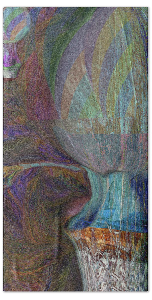 Square Bath Towel featuring the mixed media Rising Higher by Zsanan Studio