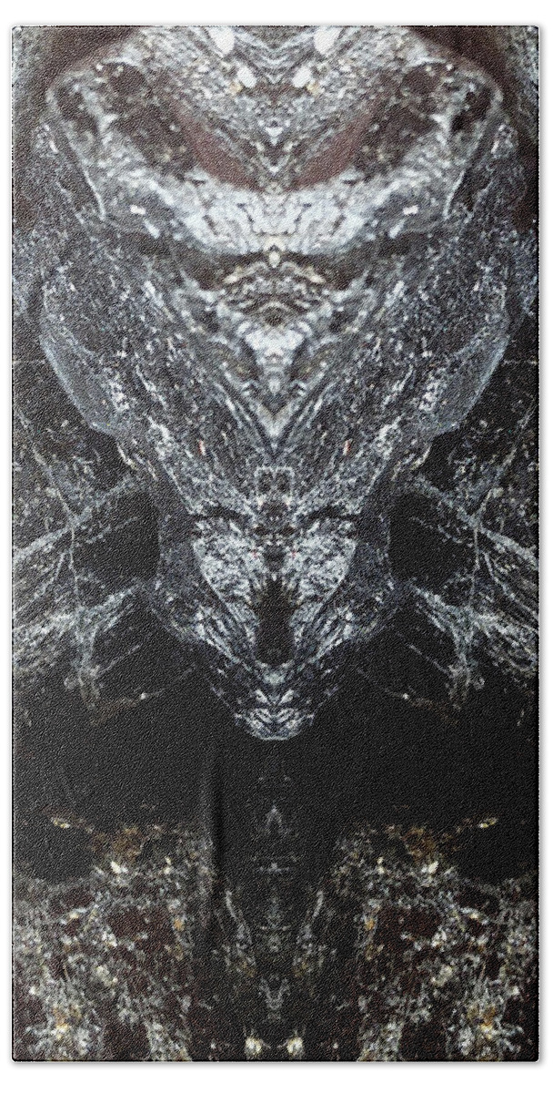 Abstract Bath Towel featuring the photograph Black Tourmaline Terror by Stephenie Zagorski