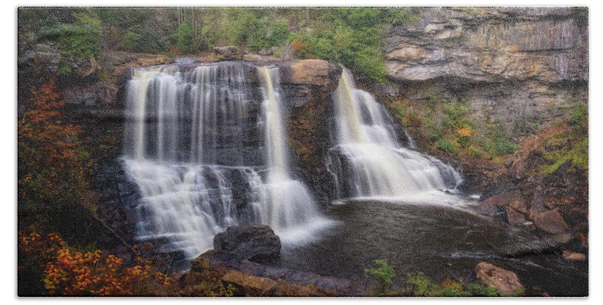 West Virginia Hand Towel featuring the photograph Blackwater Falls, West Virginia by Rick Berk