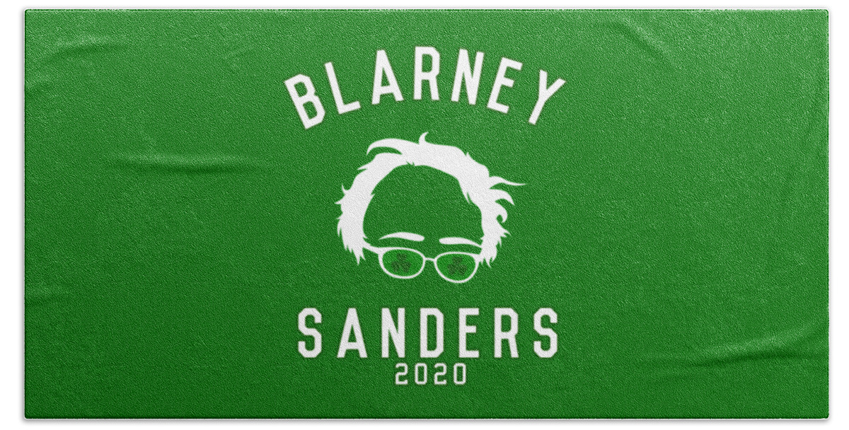 St Patricks Day Bath Towel featuring the digital art Blarney Sanders 2020 Bernie St Patricks Day by Flippin Sweet Gear