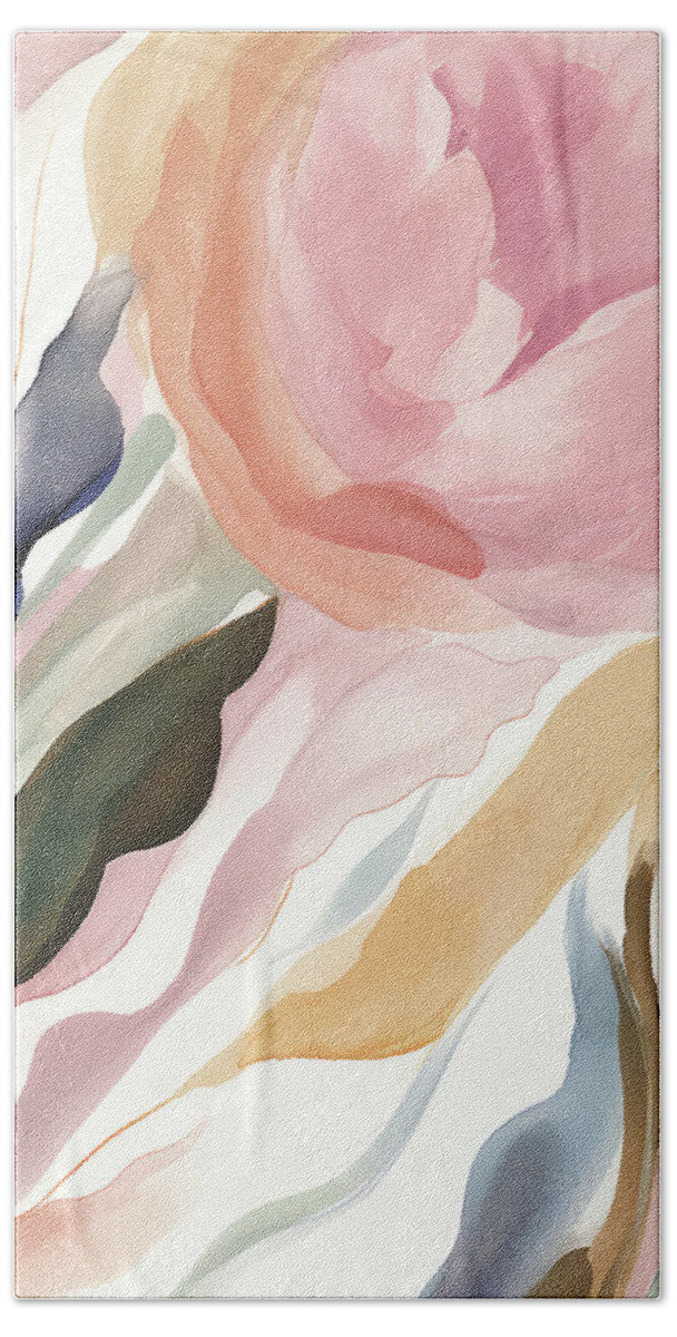 Abstract Hand Towel featuring the painting Blooming Radiance by Greg Collins