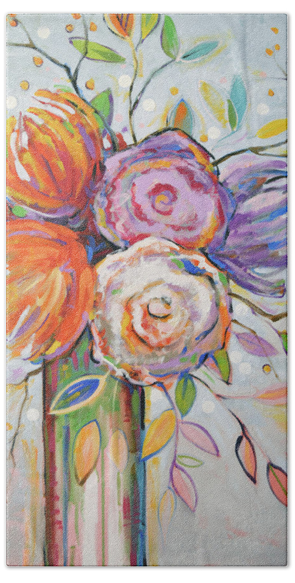 Flowers Hand Towel featuring the painting Blooms of Hope by Amy Giacomelli