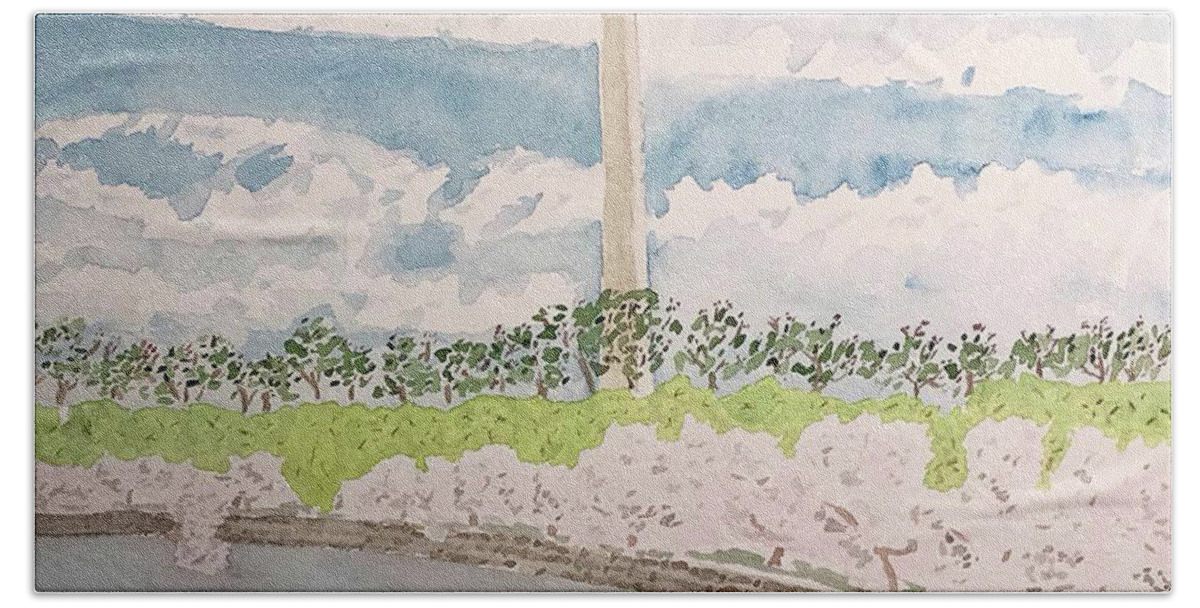 Bath Towel featuring the painting Blossoms Ohio Drive by John Macarthur