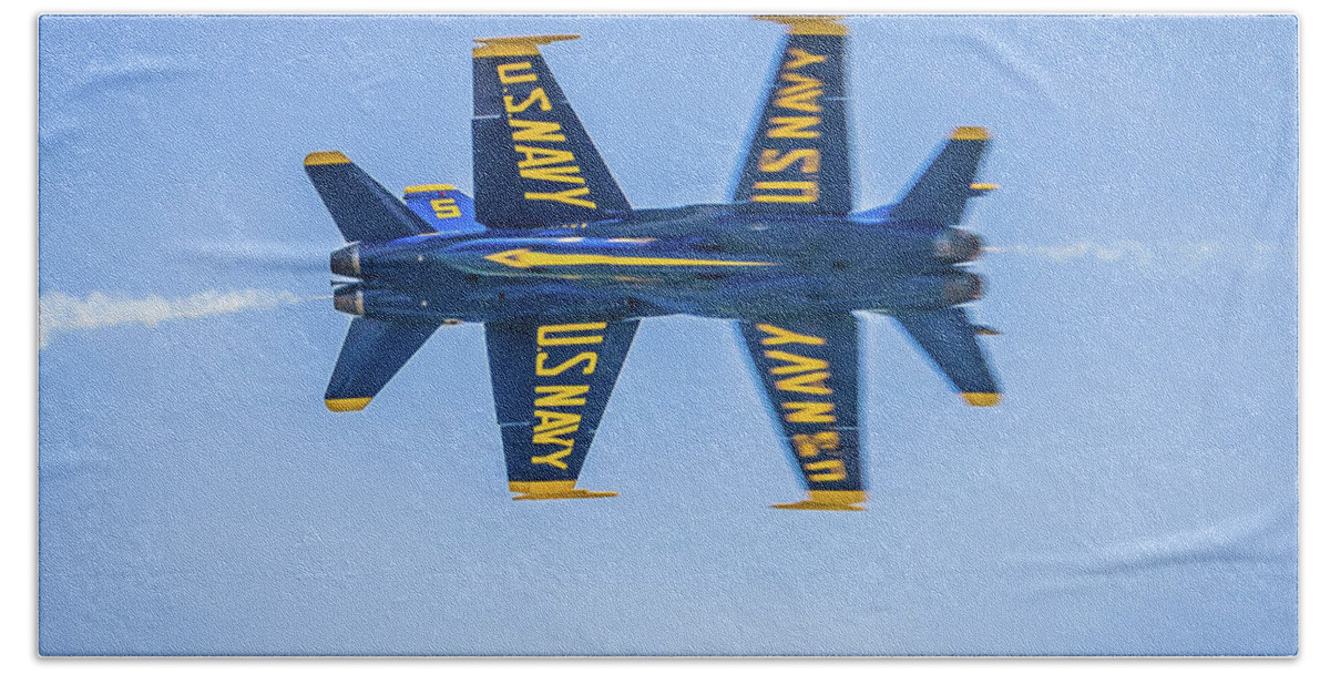Blue Angels Bath Towel featuring the photograph Blue Angel Bow Tie by Randall Allen