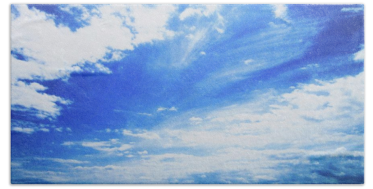 Sky Hand Towel featuring the photograph Blue Blue Skies by Annalisa Rivera-Franz