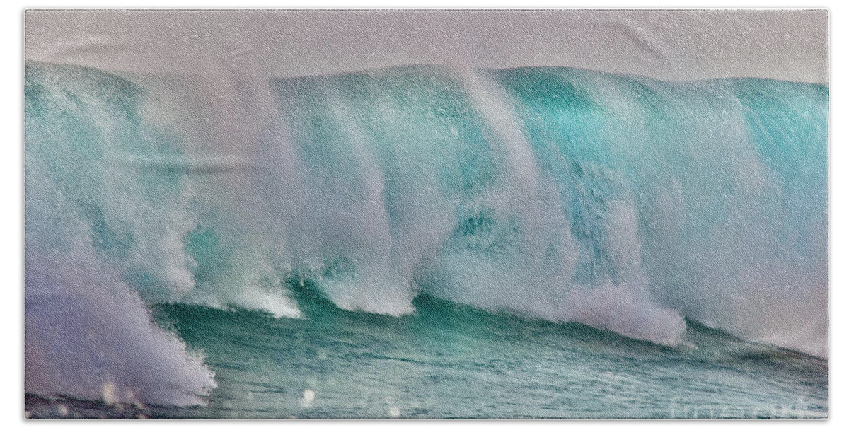Hawaii Bath Towel featuring the photograph Blue Gossamer Wave by Debra Banks