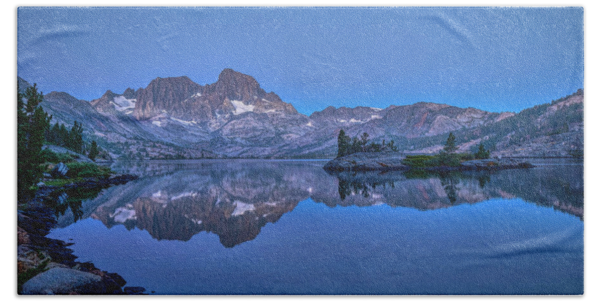 Landscape Hand Towel featuring the photograph Blue Hour in Garnet Lake by Romeo Victor