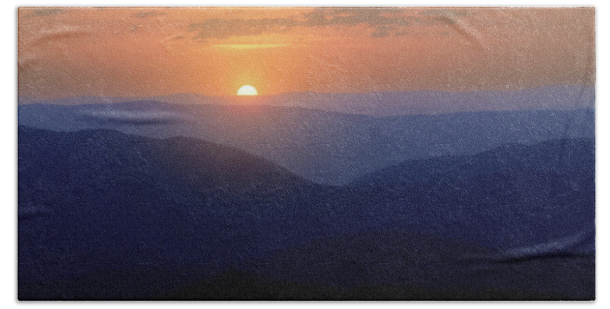 Virginia Hand Towel featuring the photograph Blue Ridge Sunset by Rick Berk
