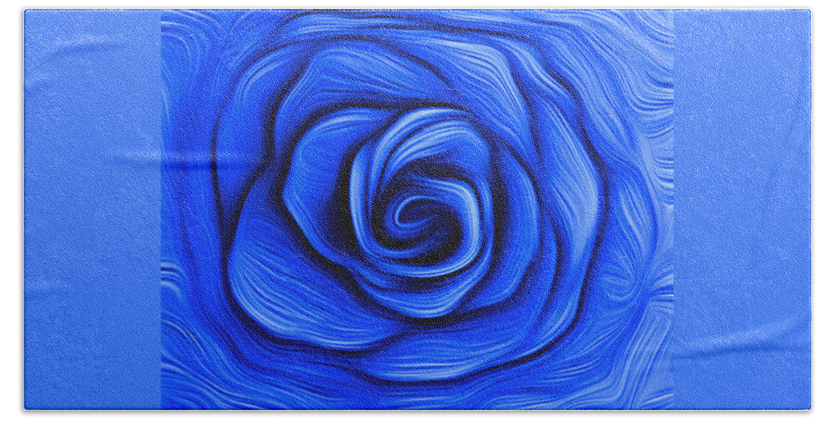Flower Bath Towel featuring the digital art Blue Rose by Ronald Mills