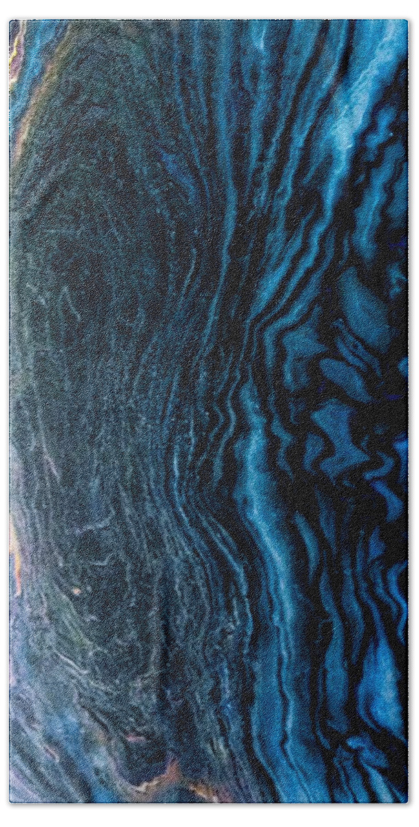 Blue Bath Towel featuring the painting Blue Storm by Anna Adams