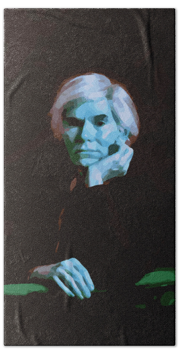 Digital Hand Towel featuring the digital art Blue Warhol by Gary Grayson