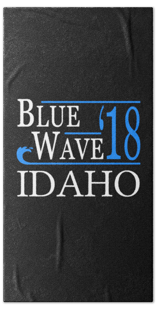Election Bath Towel featuring the digital art Blue Wave IDAHO Vote Democrat by Flippin Sweet Gear