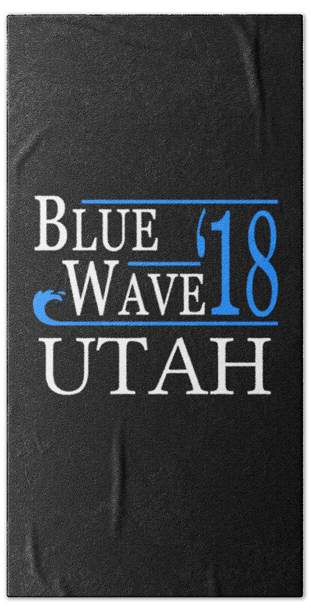 Election Hand Towel featuring the digital art Blue Wave UTAH Vote Democrat by Flippin Sweet Gear