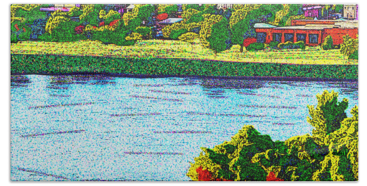 Chattanooga Bath Towel featuring the digital art Bluff View 2 by Rod Whyte
