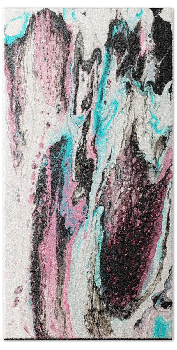 Abstract Hand Towel featuring the painting Blush by Christine Bolden