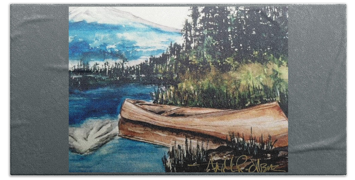  Bath Towel featuring the painting Boat by Angie ONeal