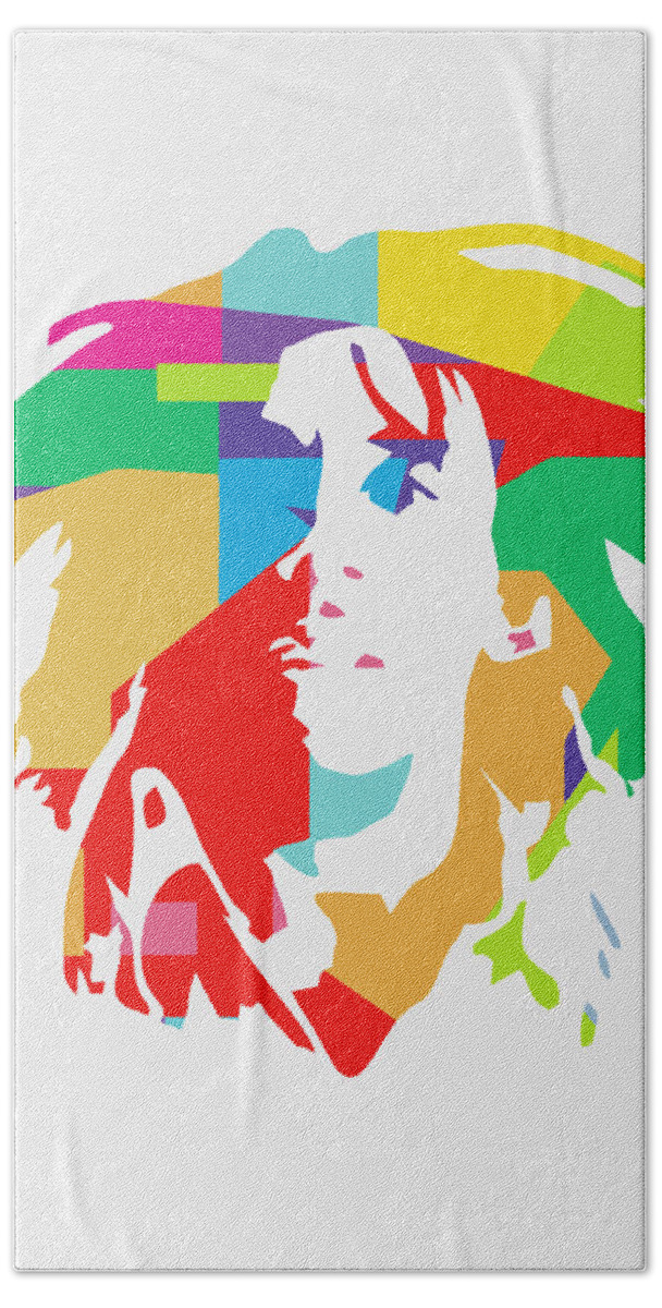 Bob Marley Hand Towel featuring the digital art Bob Marley 1 POP ART by Ahmad Nusyirwan