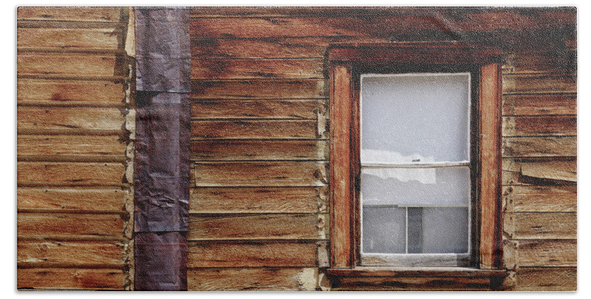 Bodie State Historic Park Hand Towel featuring the photograph Bodie Window With Shade by Brett Harvey