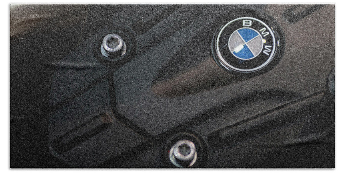 Dv8.ca Hand Towel featuring the photograph Bolted BMW by Jim Whitley