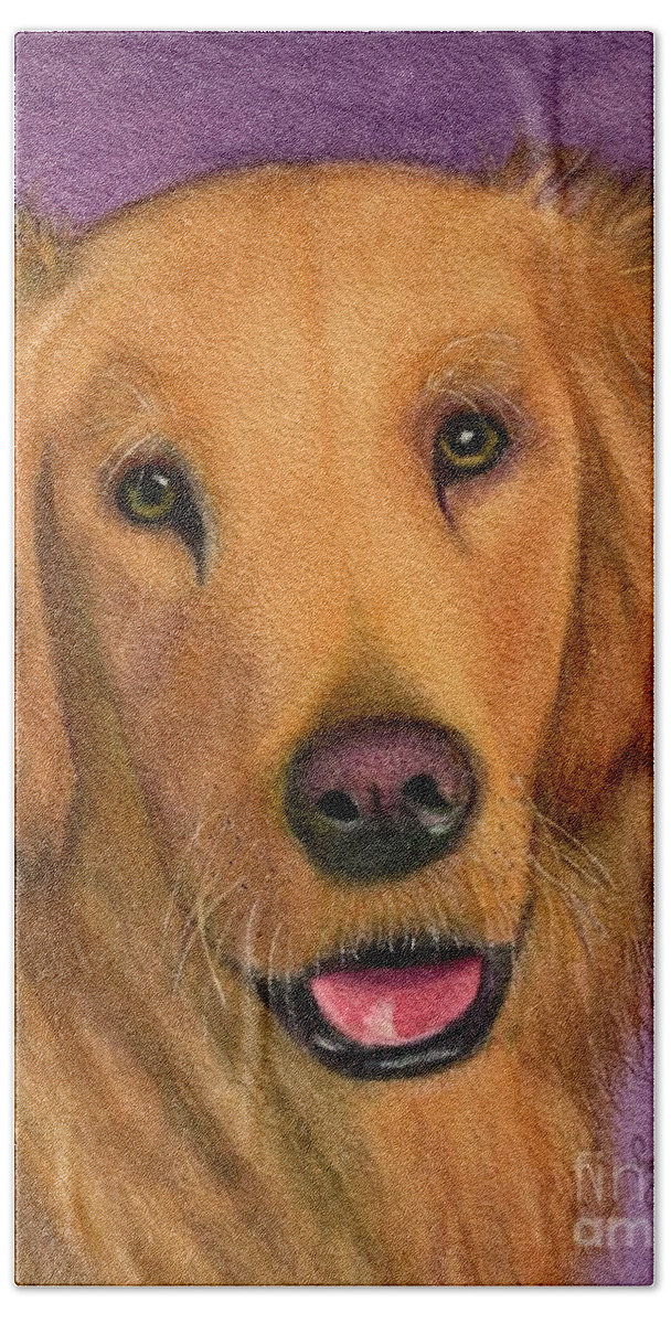 Golden Retriever Bath Towel featuring the painting Boone by Sue Carmony