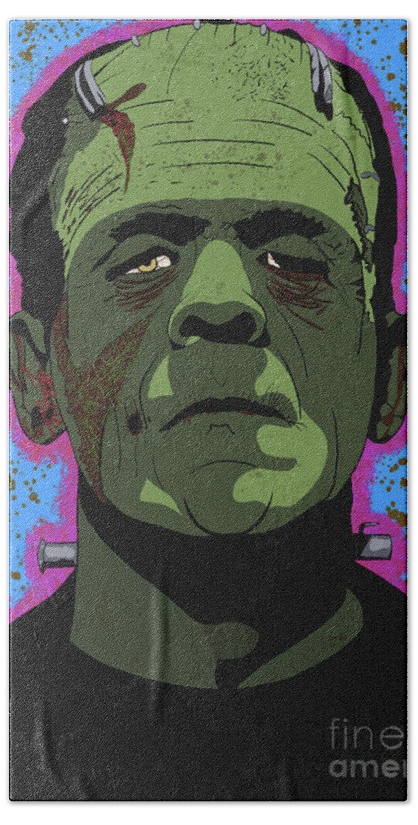 Boris Karloff Hand Towel featuring the digital art Boris Karloff Frankenstein's monster by Marisol VB