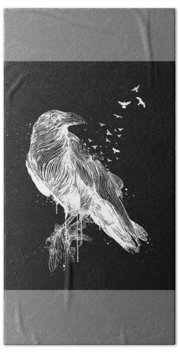Birds Hand Towel featuring the drawing Born to be free II by Balazs Solti