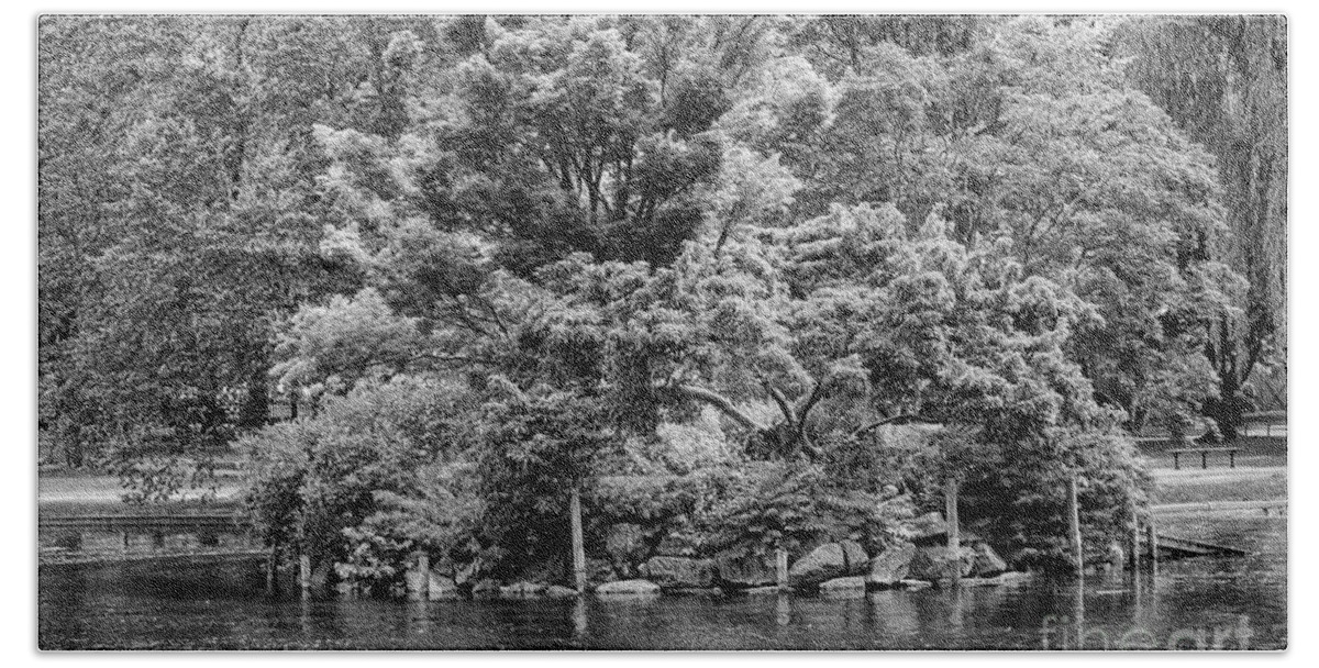 Boston Bath Towel featuring the photograph Boston Public Garden and Lagoon Landscape 2 by Bob Phillips