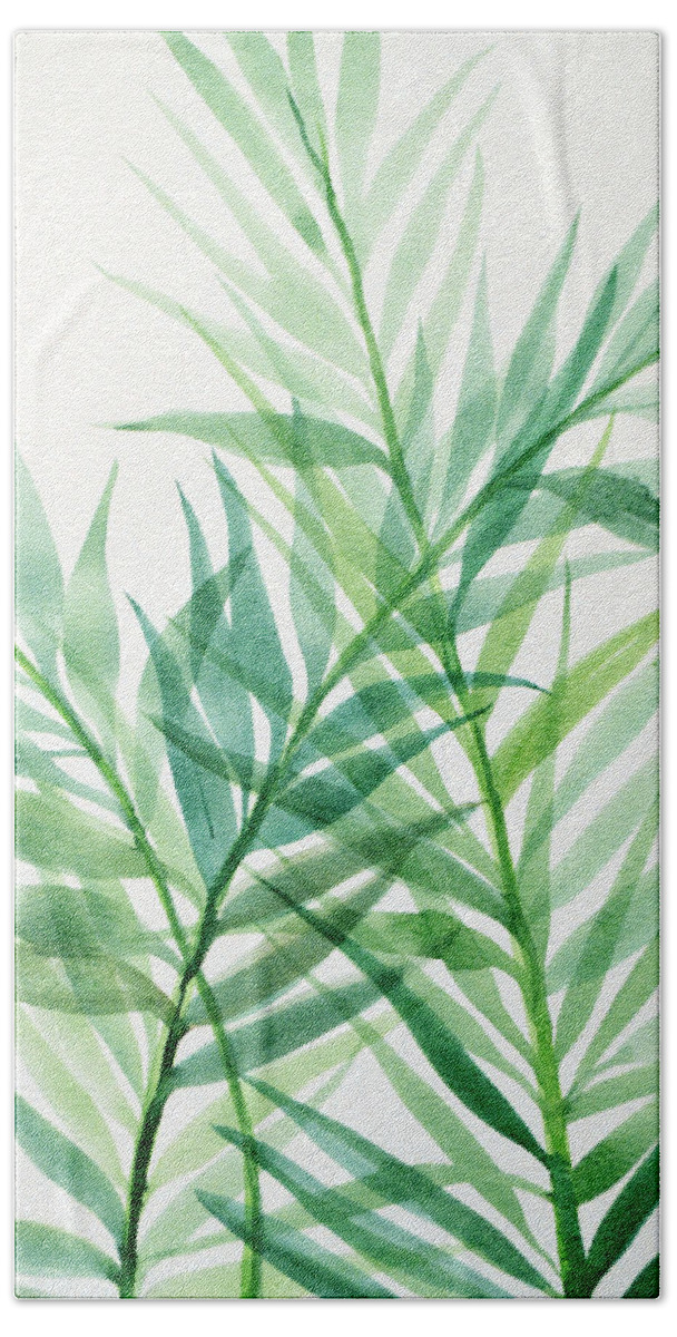 Fern Art Bath Towel featuring the painting Botanical #3 by Amy Giacomelli