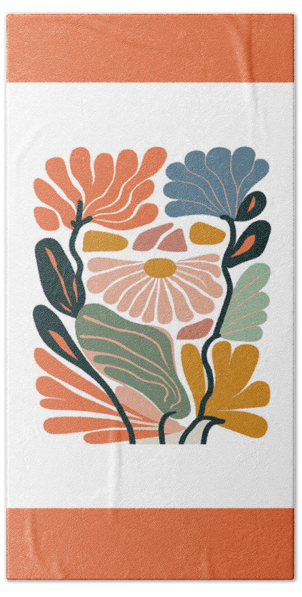 Botanical Flower Bath Towel featuring the painting Botanical Flower 10 by Jackie Medow-Jacobson