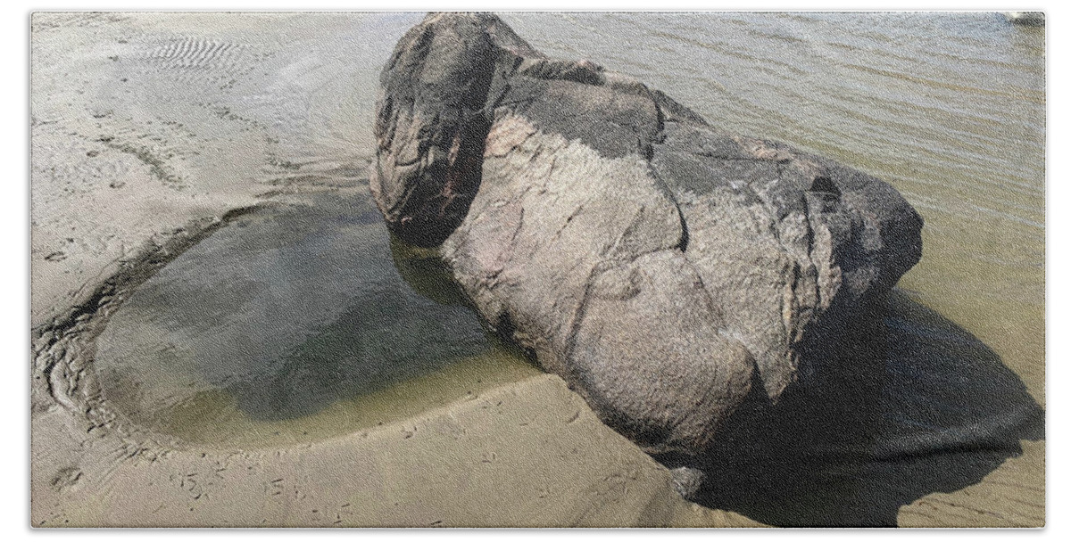 Canada Bath Towel featuring the photograph Boulder Rock by Mary Mikawoz