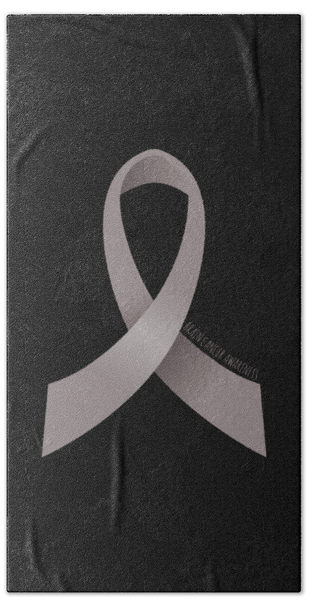 Awareness Hand Towel featuring the digital art Brain Cancer Awareness Ribbon by Flippin Sweet Gear