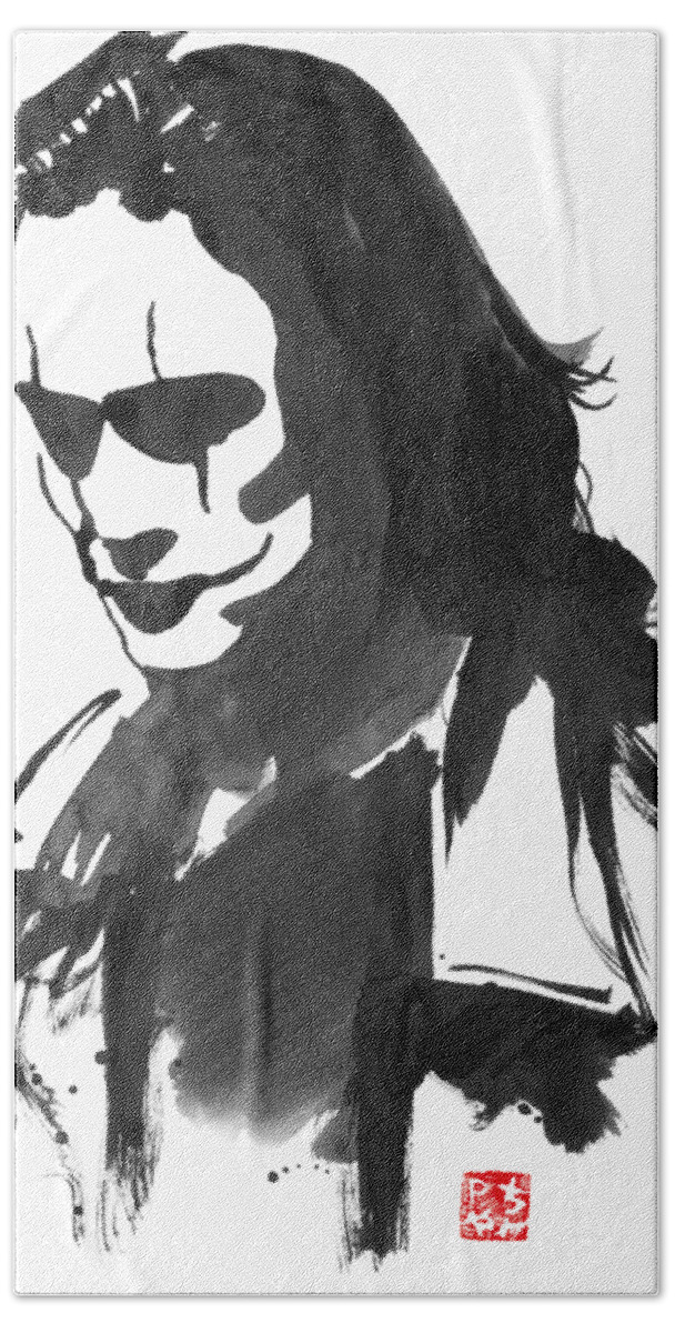 Brandon Lee Hand Towel featuring the painting Brandon Lee by Pechane Sumie