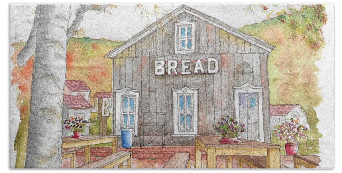 Bred Bar Hand Towel featuring the painting Bread Bar in Silver Plume, Colorado by Carlos G Groppa