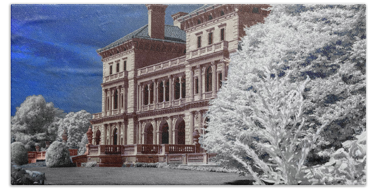 Infrared Bath Towel featuring the photograph Breakers Mansion in Newport by Anthony M Davis