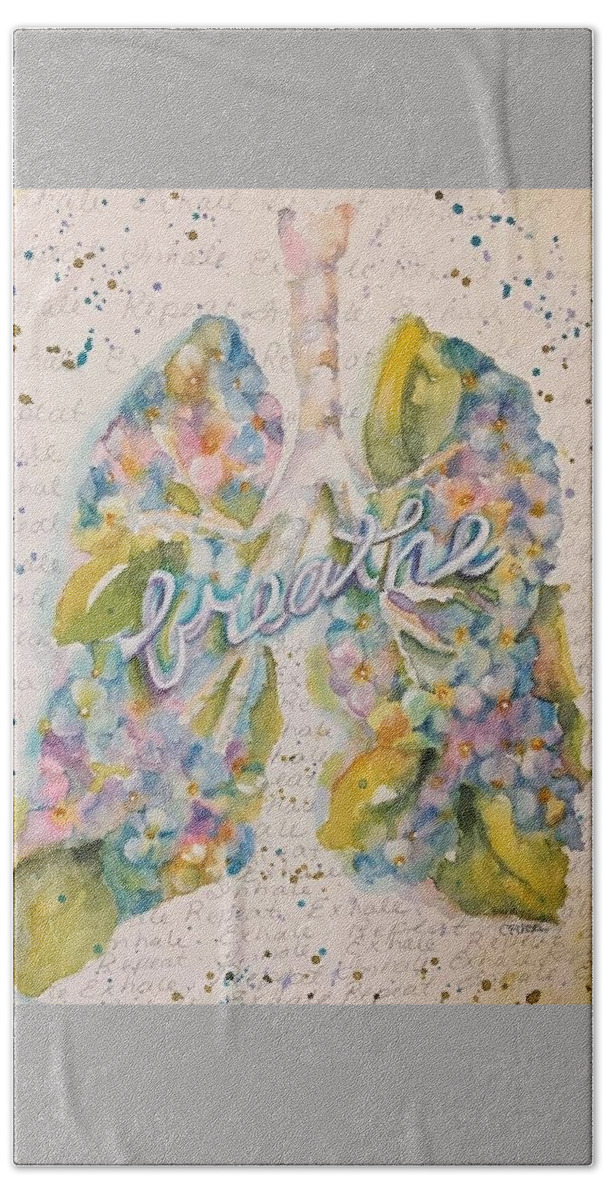 Breath Bath Towel featuring the painting Breathe by Carla Flegel