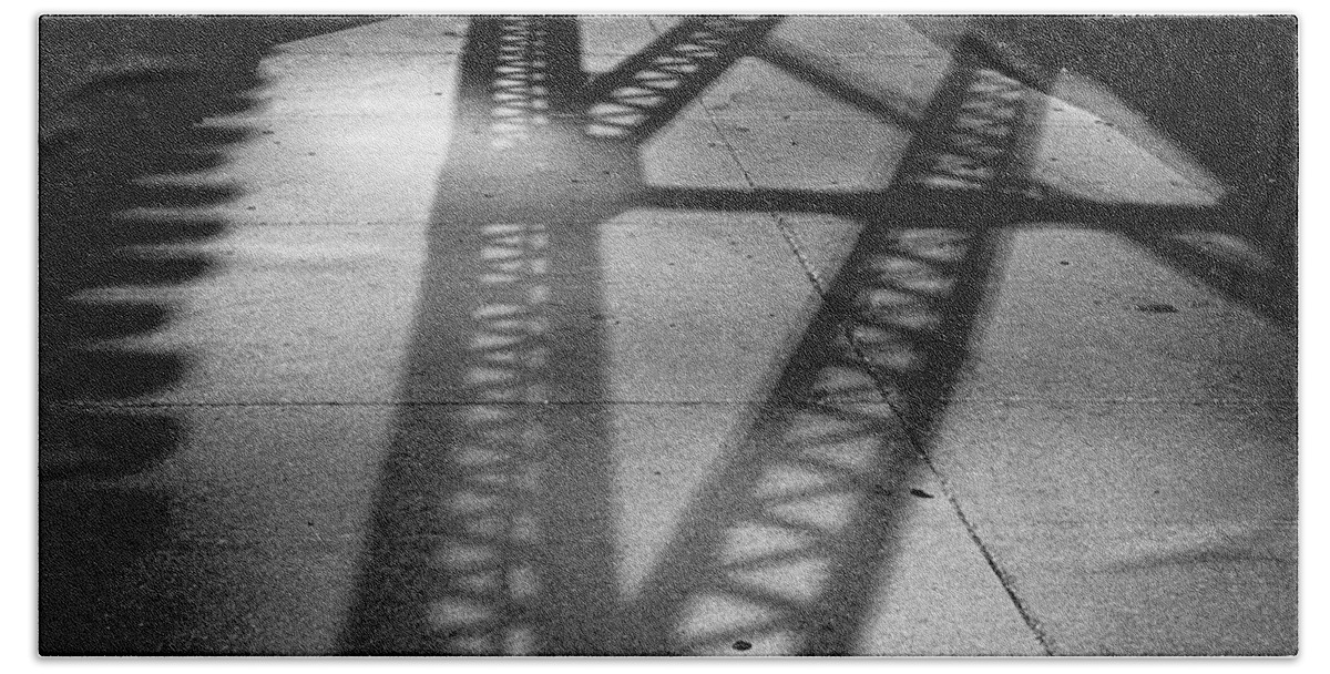 Bridge Shadow Chicago Bath Towel featuring the photograph Bridge Shadow in Chicago by David Morehead