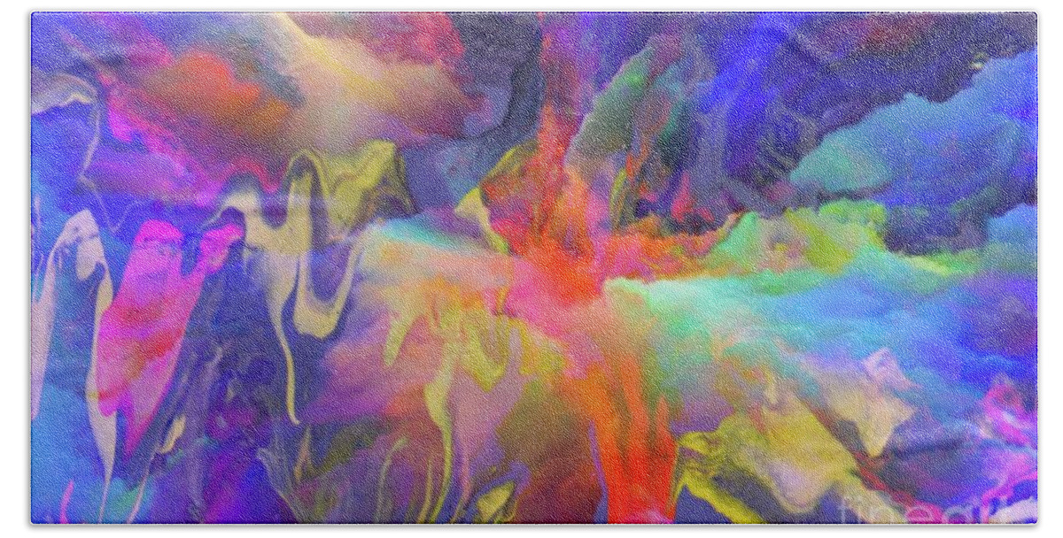Paint Hand Towel featuring the digital art Brilliant World by Yvonne Padmos