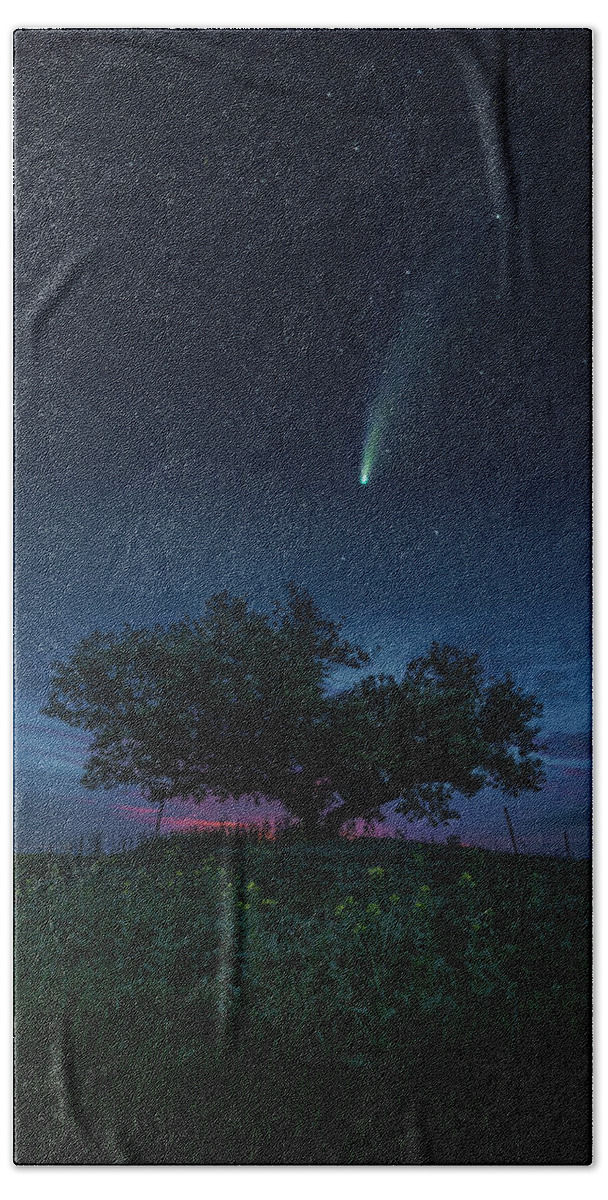 Comet Neowise Hand Towel featuring the photograph Brokenhearted  by Aaron J Groen