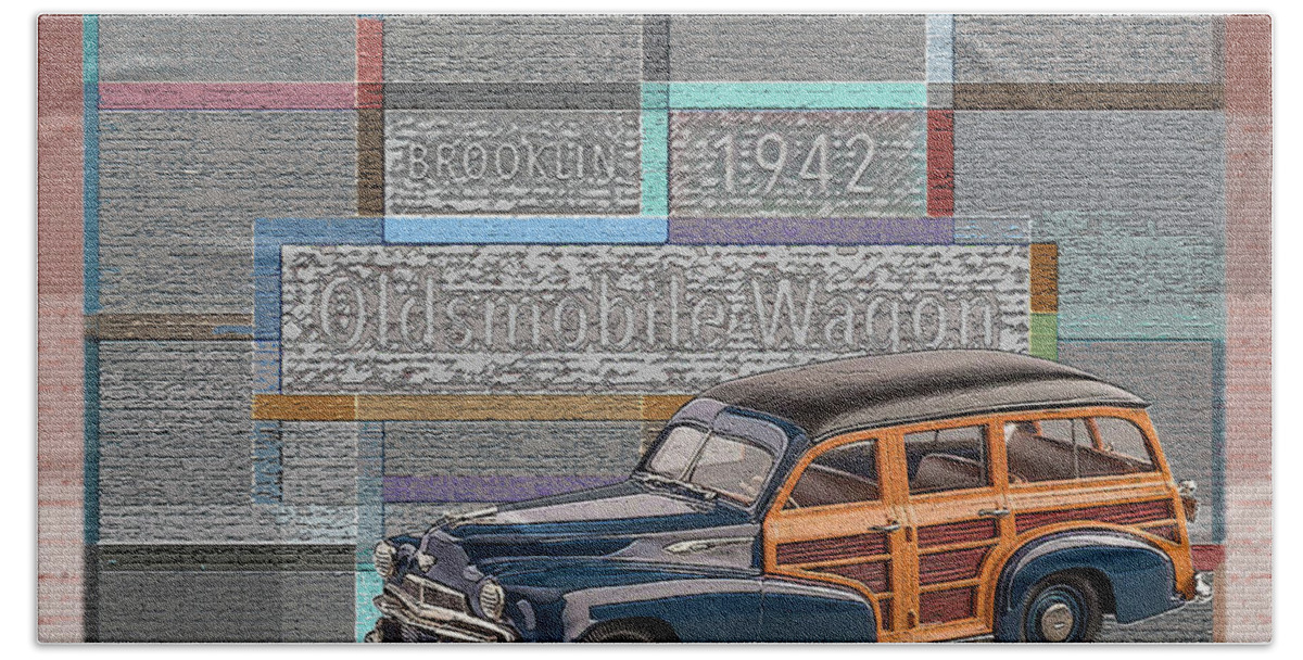 Brooklin Models Hand Towel featuring the digital art Brooklin Models / Oldsmobile Wagon by David Squibb