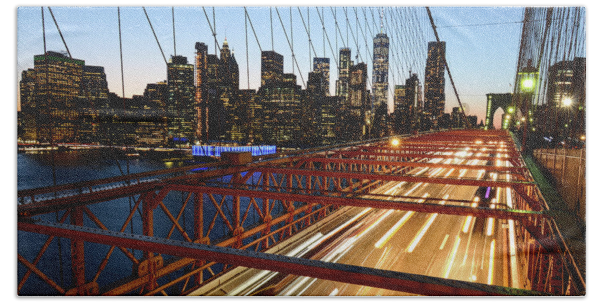 Brooklyn Hand Towel featuring the photograph Last Exit, Brooklyn - Brooklyn Bridge, New York City by Earth And Spirit