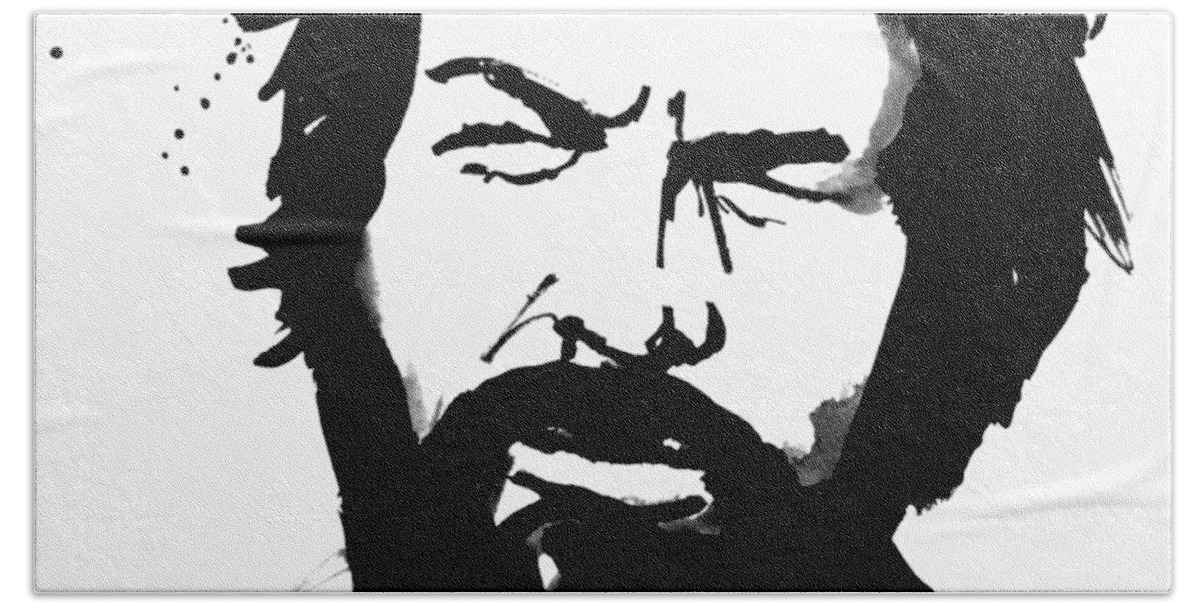 Bud Spencer Hand Towel featuring the painting Bud Spencer by Pechane Sumie
