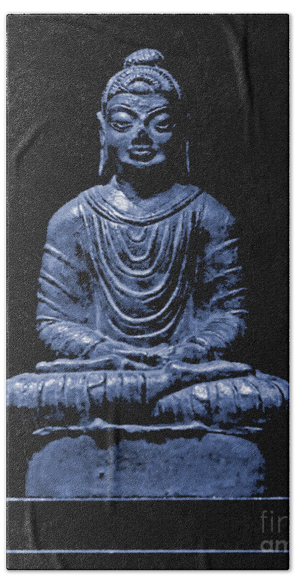 Buddha Bath Towel featuring the photograph Buddha Blue by Marisol VB