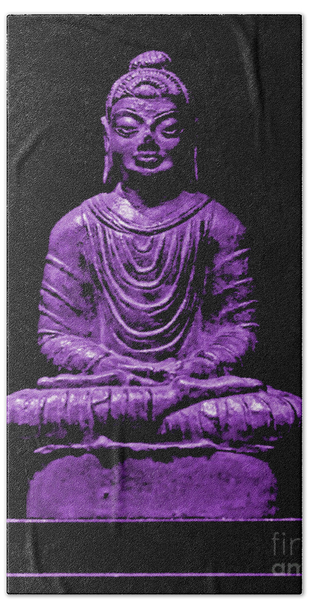 Buddha Bath Towel featuring the photograph Buddha Purple by Marisol VB