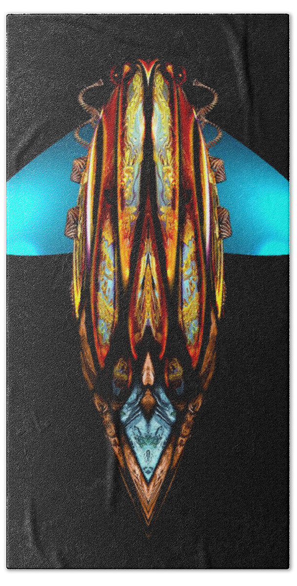 Abstract Hand Towel featuring the digital art Bugs XII by Tom McDanel